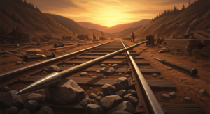 1848年の鉄道現場と突き固め棒